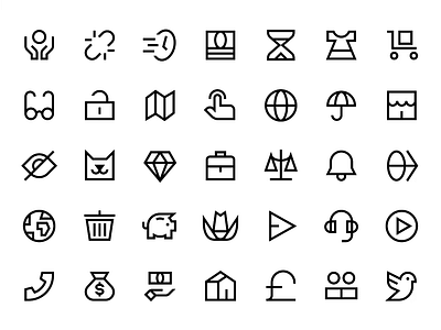 Icons with Style(s) animation black color dark mode grid icon icon set iconography icons line movement quirky slide solid