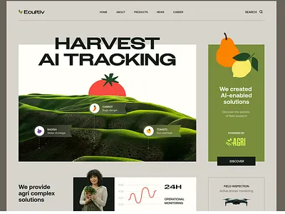 Ai Harvest Landing page branding ui