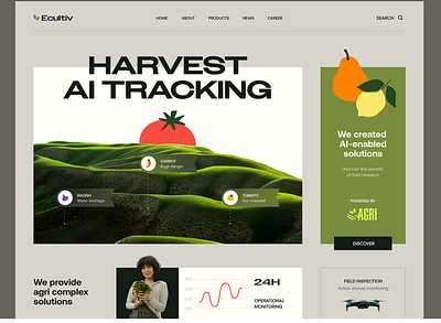 Ai Harvest Landing page branding ui