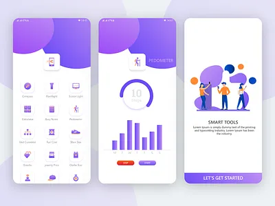 Pedometer for easy Mobile Ui a branding graphic design logo ui
