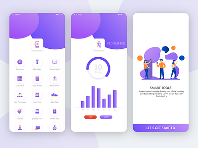 Pedometer for easy Mobile Ui a branding graphic design logo ui