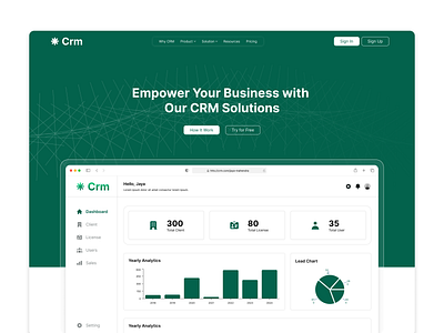 * CRM Landing page crm dashboard landing page ui ux website