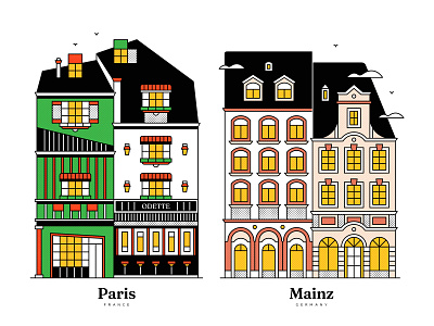 Architectural Illustrations | Paris / Mainz architectural illustrations architecture artwork buildings design france germany graphic design illustration lineart mainz paris vector