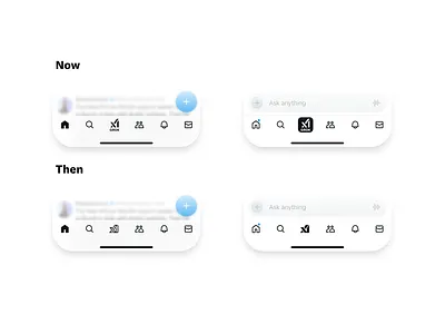 Iconizing X's Bottom Bar for a Cleaner UI app design design figma mobile app ui uiux ux web design