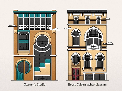 Art Nouveau Buildings antwerp architectural illustrations architecture art nouveau art nouveau buildings artwork belgium brussels buildings design graphic design house selderslachts clasman illustration lineart sterners studio travel travel illustration vector