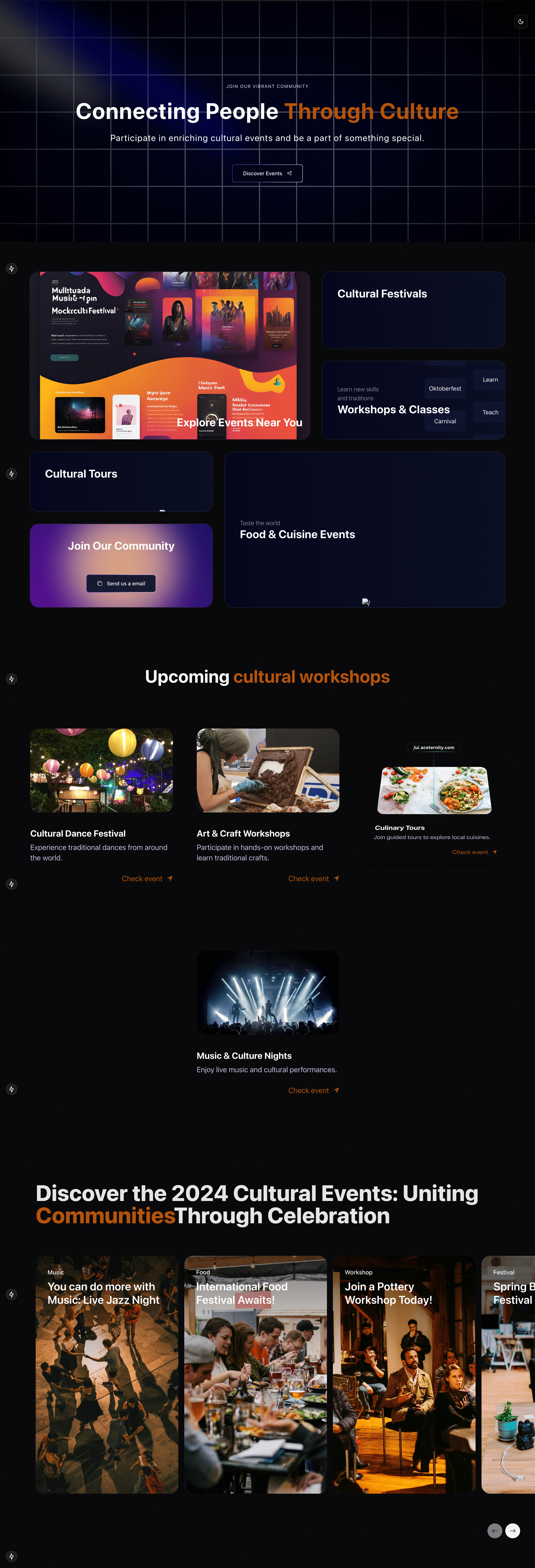 Dark Theme reusable UI Components for an App feature website animation banner dark theme tai tailwindcss ui web design