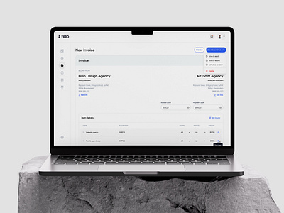 Filllo Money Management - Create an Invoice admin panel dashboard dashboard design e commerce filllo filllodesign invoice landing page management mobile app on demand service order details saas