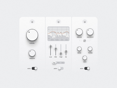 UI Components 2d 3d audio blender figma figma ui interface knobs music music interface neuomorphism shadows skeuo skeuomorphism ui ux