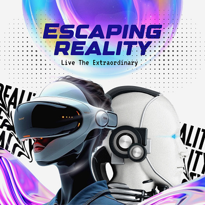 Escaping Reality design graphic design jobs logo robot vr