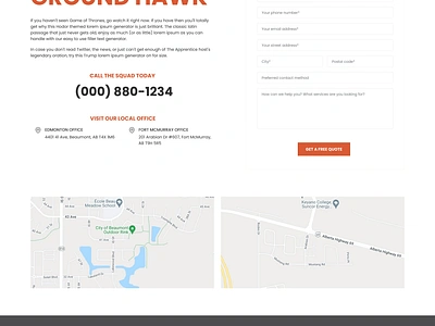 Ground Hawk Contact Us Page branding contact contact us service service busingess ui web desing