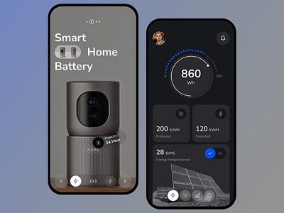 Energy tracker app interface app app design app interface branding through ui data visualization energy independence energy nracker energy production tracker energy tracking app interface green energy mobile app interface smart home app smart home battery smart house monitoring app smart technology sustainability focused ui ui ux ux ui uxui design