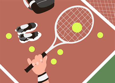 Poster of Tennis graphic design illustration pentool shapes tennis