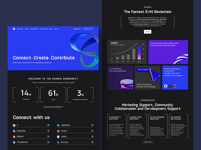 Somnia Website Design blockchain dark theme data visualization design development finance fintech graphic design interaction design interface ui user experience ux ux design web design web layout web page website website pages