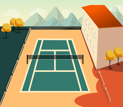 Tennis Court Illustration design illustration