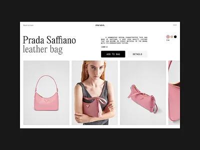 Prada [Conceptual Exploration 01] animation bags catalog concept fashion minimalism prada product ui design web design