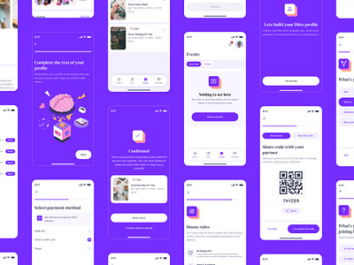 Ditto | User Interface app couples dating graphic design heart illustration mobile pink purple ui