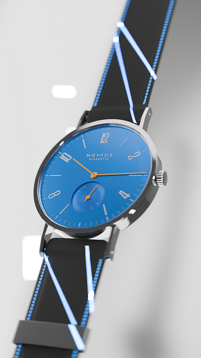 NOMOS Watch - Blue 3d 3d design animation nomos product design watch