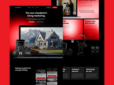 Real Vision dark mode dark mode website landing page landing page design red saas website web design website design website designer