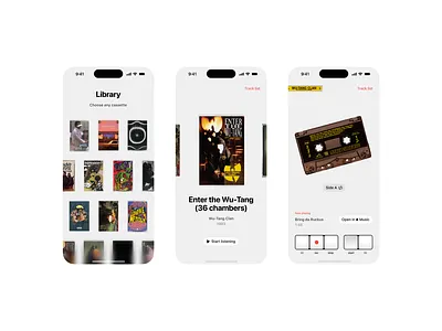 Cassette player album covers concept ios media music player old school product design tape ui ux vintage