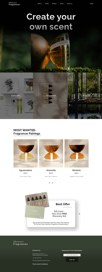 UI/UX Design Homepage for Fragrances E-commerce fragrances front page graphic design hero section ui ux web design