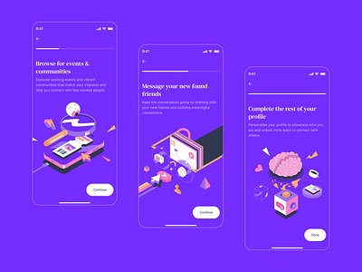 Ditto | Onboarding app branding couples design graphic design heart illustration pink purple ui