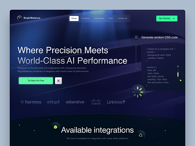 BrightBalance - Web Design For AI ai ai startup artificial intelligence design graphic design interface product service startup ui uiux ux web website