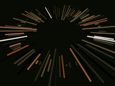 Blocks around a Circle 3d bars black brown orange processing