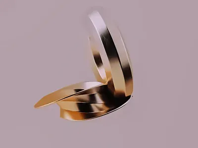 3D Gilded Rings 3d 3d art 3d art work 3d design 3d visual abstract art curved design digital digital art form illustration lighting metal rings modern object shine smooth visual