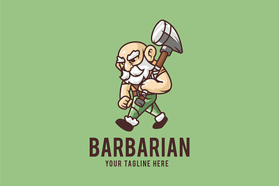 Barbarian Man barbarian beard branding cartoon character design graphic graphic design illustration logo