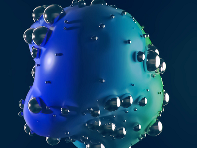 3D Bubbled Surface 3d 3d animation 3d art 3d design 3d visual abstract blue bubbles design droplet form generative green light liquid modern modern design sphere surface texture