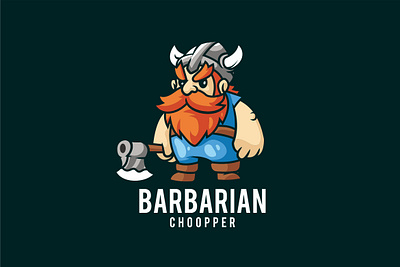 Barbarian Chooper barbarian beard branding cartoon character design graphic graphic design illustration illustrator logo