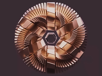 3D Bronze Bloom 3d 3d art 3d visual abstract abstract art bronze circular creative design dynamic elegant geometric metal metallic modern reflection rendering rotational shape texture