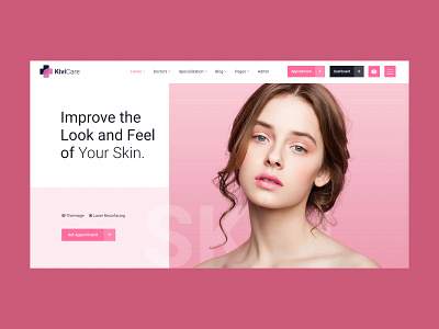 Skin Care Website header banner design graphic design header hero hero banner skin care skin care banner typography ui uiux website banner website design website header