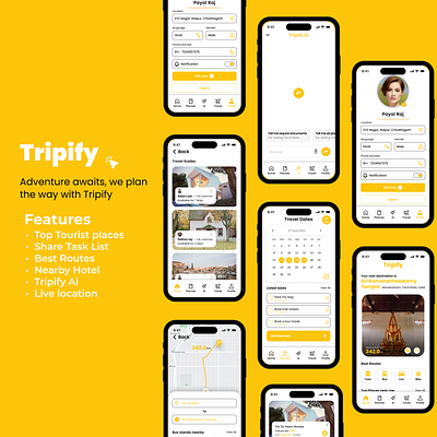 Tripify - Adventure awaits mobileappdesign opentowork tripify ui ui designs uiux ux