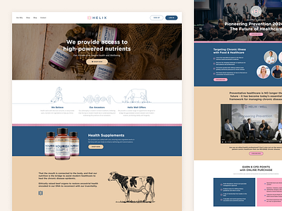 Helix - Wellness Landing Page clean design ecommerce health supplements healthcare healthy landing page medical care mental health minimal nutrients ui ux webdesign website wellness