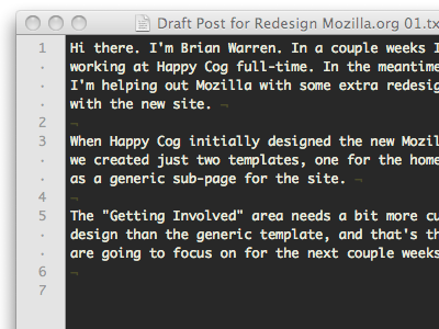 A Revealing Draft blog text textmate