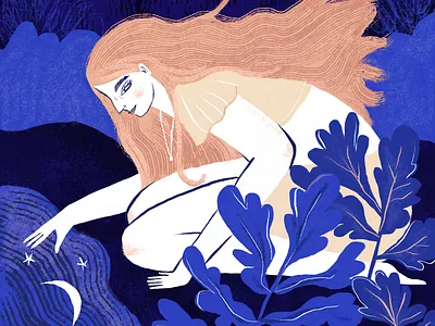 Exploring by moonlight adobe fresco digital drawing doodle drawing illustration