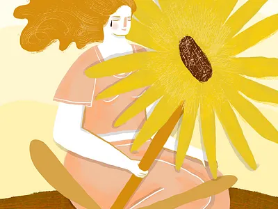 Sonneblom adobe fresco digital drawing doodle drawing illustration