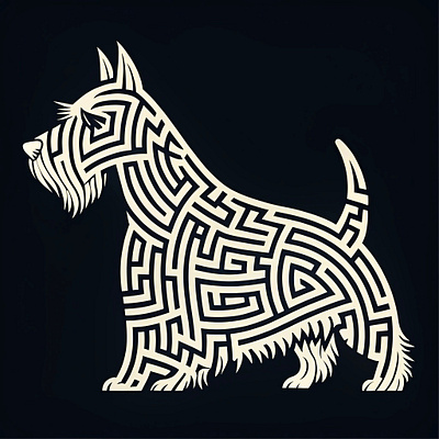 the Scottish Terrier is presented in profile branding design graphic design vector