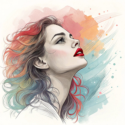 modern digital illustration features a stylized portrait of a wo design graphic design vector