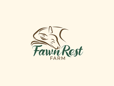 Fawn Rest Farm Logo branding creative custom farm logo logo design peaceful whimsical