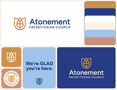 Atonement Presbyterian Church branding design identity layout logo mark