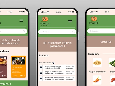 CookUp: L’interface intuitive pour une cuisine facile app cooking figma ui