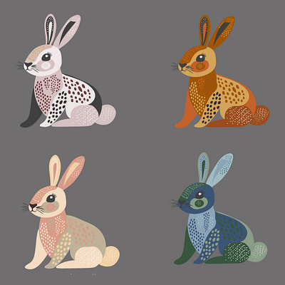 Illustration a set of cute bunnies is a beautiful harmonious app branding design graphic design illustration logo typography ui ux vector