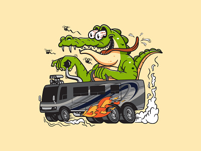 Rat Fink RV alligator big daddy ed roth gator illustration motorhome rat fink rv