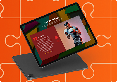 Creative Testimonial UI for Fitness Brand bold visual elements