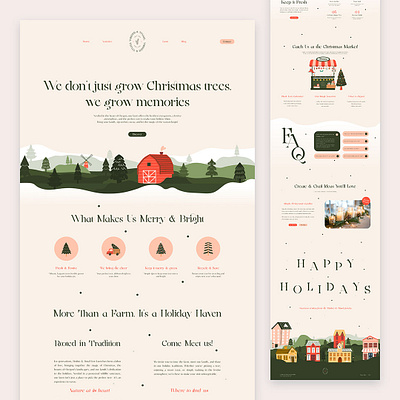 Timber & Tinsel - Tree Farm christmas clean concept graphic design holidays illustration interface landing page layout minimal tree ui uidesign webdesign website