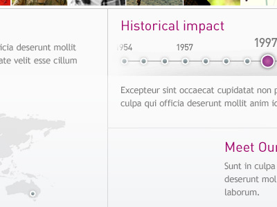 Historical Impact map purple timeline