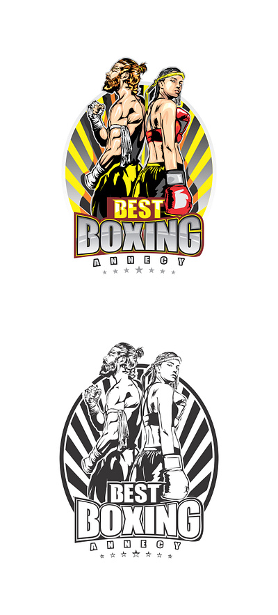 Best Boxing Annecy ( modern boxing gym) boxing ring boxing woman branding english boxing games graphic design logo muay thai sport vector ilustration vector logo