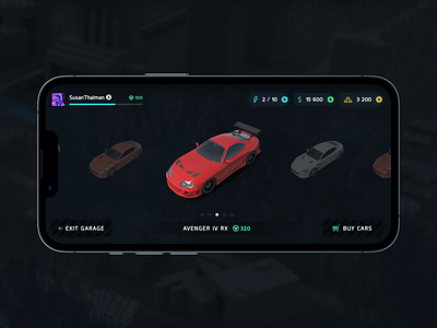 Drag Racing GUI cars design game mobile mobile game racing ui ux